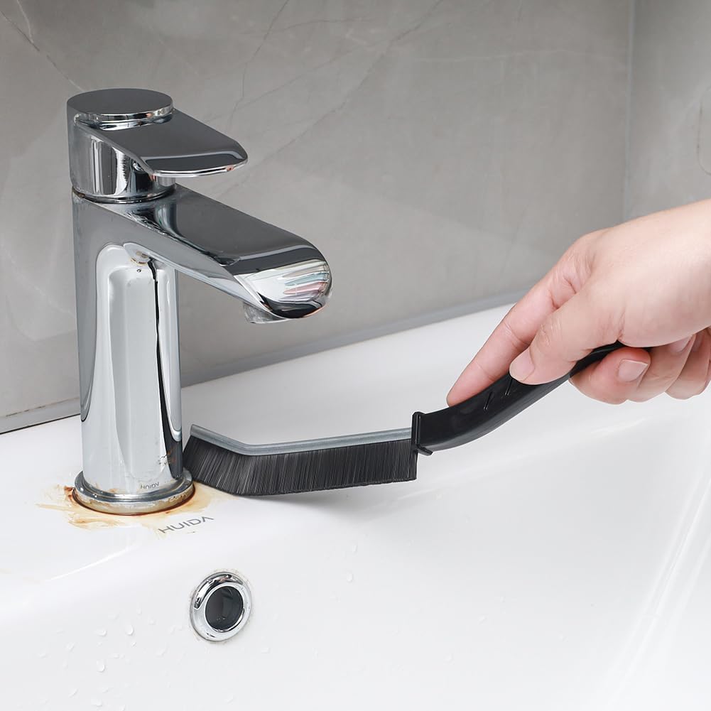 Hard Bristle Crevice Cleaning Brush, Gap Cleaning Brush, Small Cleaning Brush, Grout Brush, Kitchen Brush, Bathroom Crevice Brush for Toilet, Home, Bathtub, Sink, Household, Window - 3 Pcs