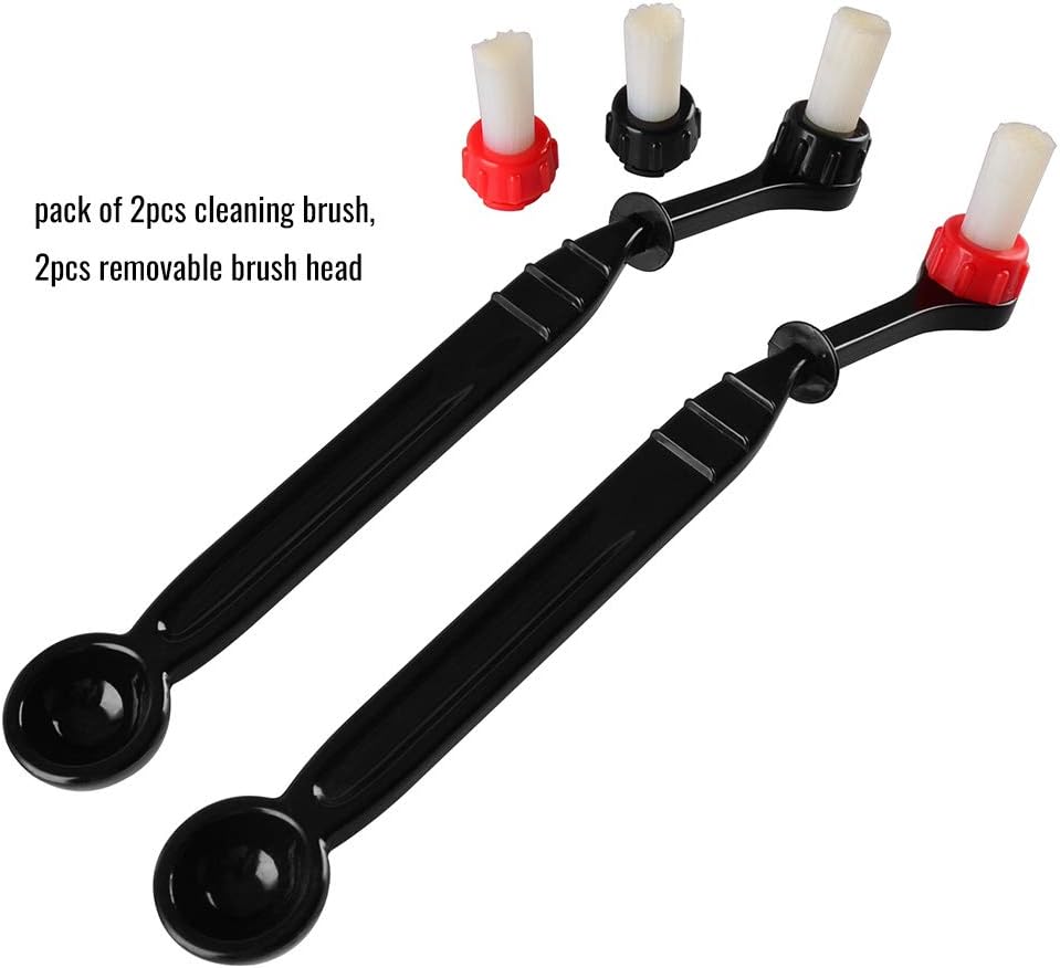 Espresso Machine Cleaning Brush Kit - CAFEMASY 2 Pieces Coffee Cleaning Brush with Spoon and 2 Pieces Detachable Brush Head for Coffee Grinder and Espresso Cleaning