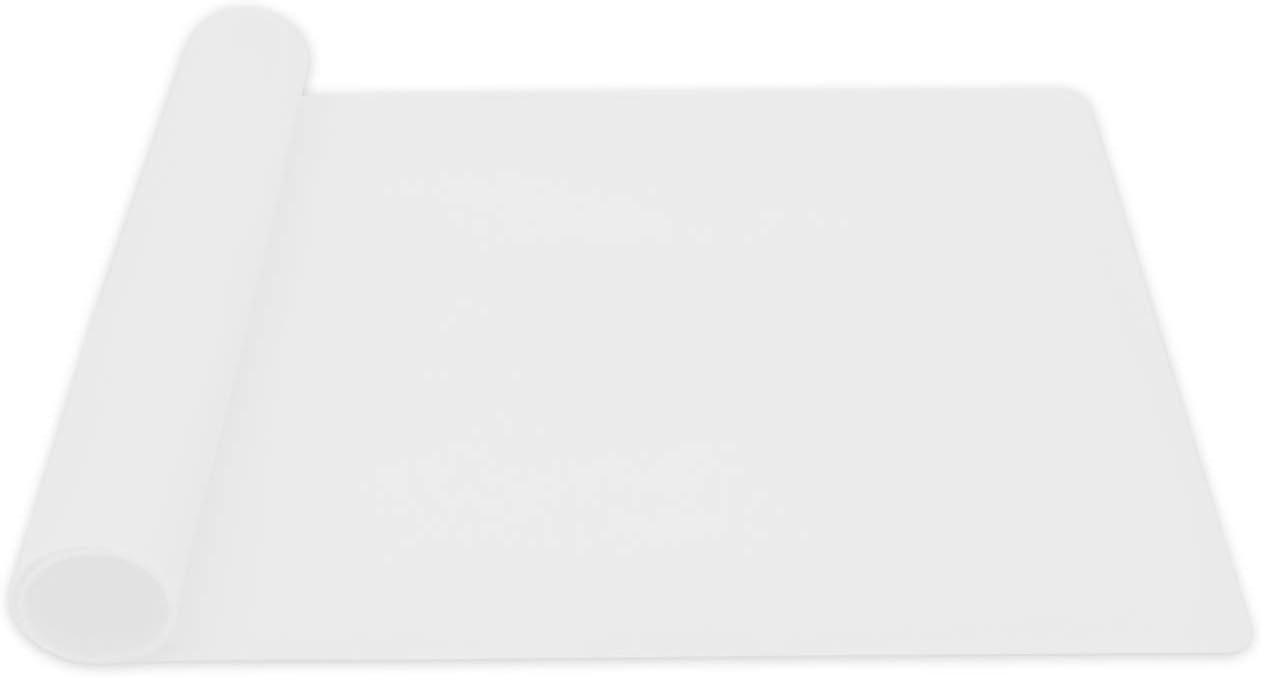 Silicone Placemats, Food-Grade Non-Slip Waterproof, Dining, Stain Resistant, Countertop Protector, Kitchen Counter Mat, Heat Resistant, Baking mat Dishwasher Safe (23.6"×15.7"-1pack, Translucent)