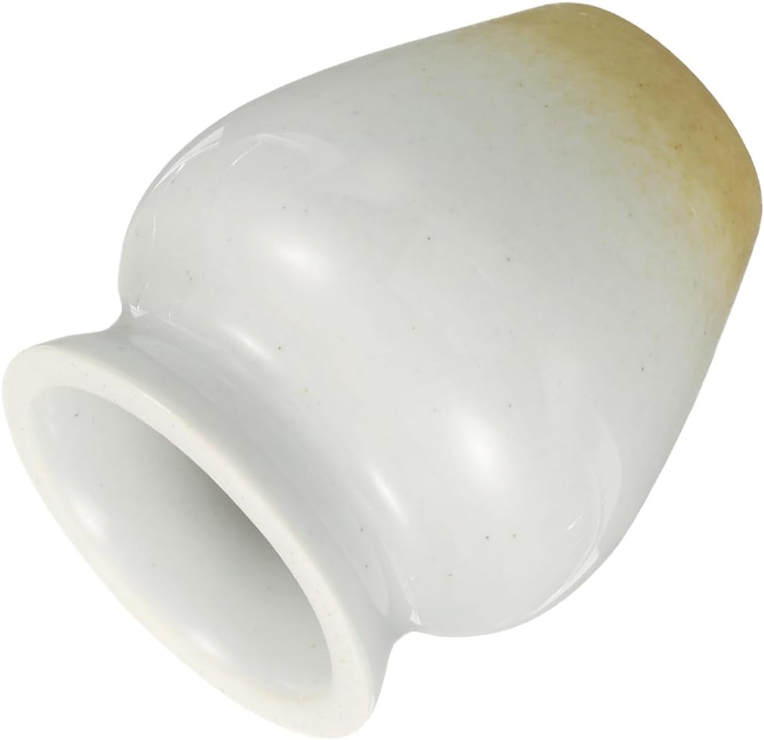 HARFINGTON Ceramic Chasen Stand 70mm Matcha Whisk Holder Teas Set Whisks Stand Traditional Matcha Tea Chasen Holder Tea Set Accessories for Tea Tasting, White/Brown