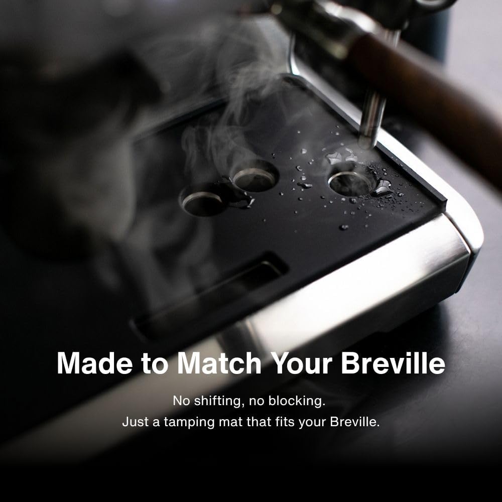 Crema Coffee Products Tamping Mat for Barista Express |Non-Slip Silicone Protection for Countertops & Portafilters|Precision Fit with Drip Tray & Vent Holes|Easy to Clean,Durable Espresso Tamping Pad