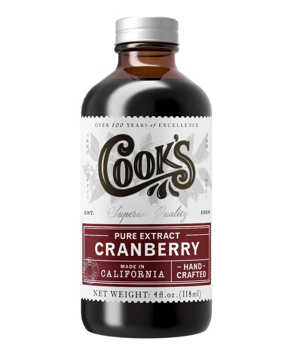 Cook's, Cranberry Extract for Breads, Muffins, Jellies, Jams, Sauces, Beverages, 4 oz