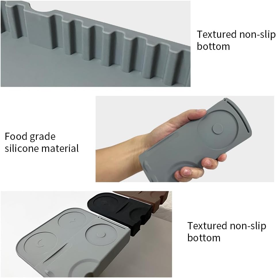 Espresso Tamper Mat – Food-Grade Silicone Coffee Tamping Pad, Non-Slip Corner Design, Heat-Resistant Countertop Protector for Portafilter, Tamper & Barista Accessories
