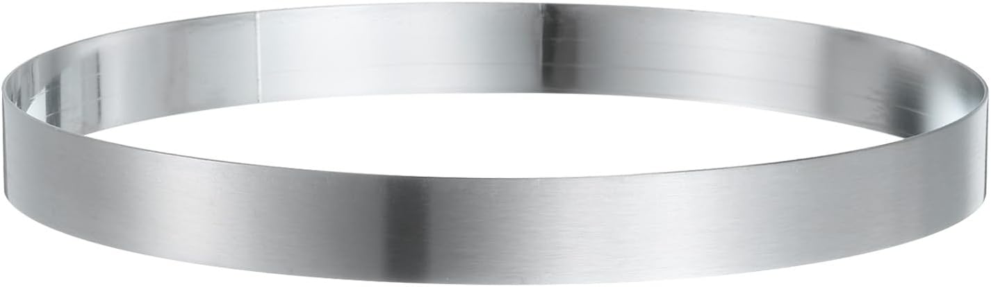 HARFINGTON Round Cake Ring 7.48 x 1 Inch Seamless Stainless Steel Pastry Mousse Dessert Ring Mirror Coating for Baking Cooking English Muffins Crumpet Making Tool