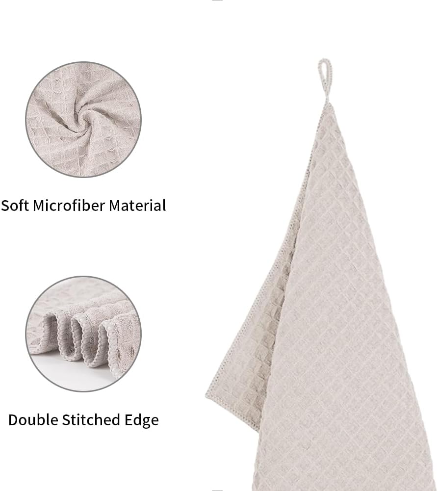Barista Micro Cloth 4 Pack - watchget Microfiber Barista Cleaning Towels Coffee Cleaning Accessories for Espresso Machine, Steam Wand, Countertop, Khaki(12"x12")