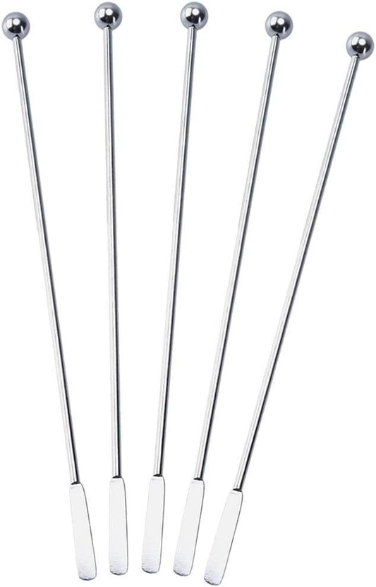 10 pcs Stainless Steel Coffee Beverage Stir Sticks Cocktail Stirrers Drink Swizzle Stick 7.4" Swizzle Stick Picks Tools
