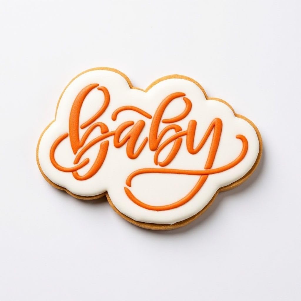 Baby Cookie Cutter and Stencil Set Bundle Kit PYO Cookies Paint Your Own Diy Bakery Fondant Sugar Happy Birthday Wedding Baby Candle Kids Painting Coloring Pages Comb (Baby-2)