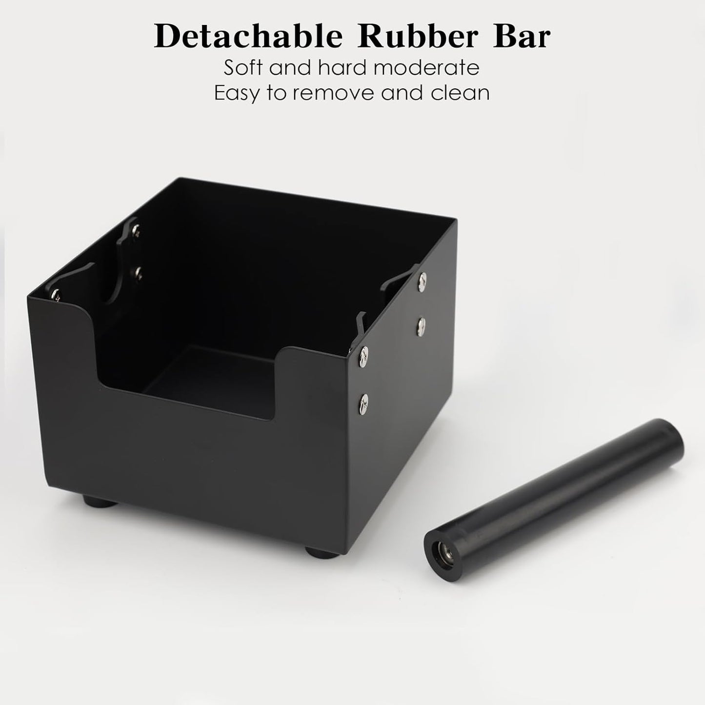 Espresso Knock Box, Stainless Steel Coffee Bag Container, With Steel Bracket And Noise Reducing Rubber Ring (M)