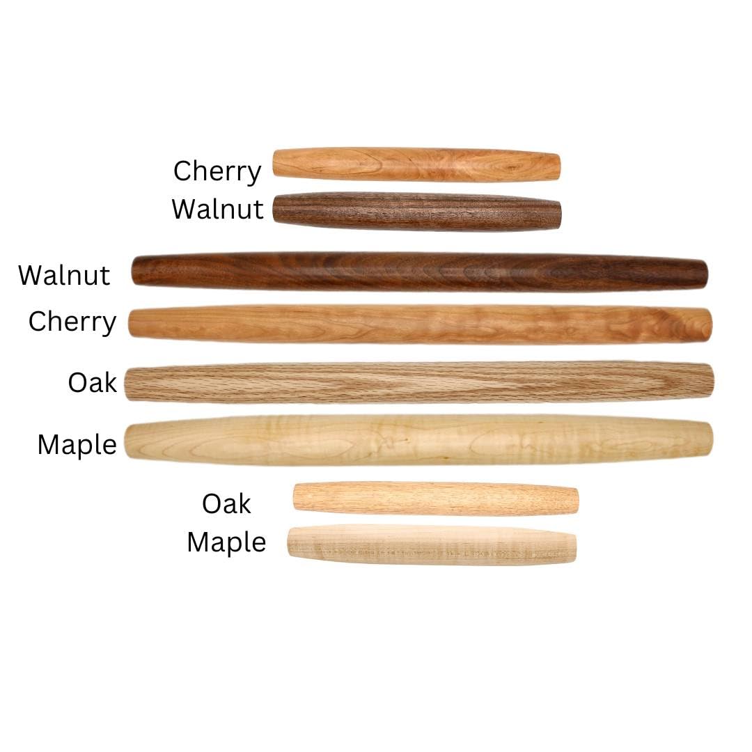 Handmade French Rolling Pin. Tapered Rolling Pin. Wooden Rolling Pin. Handmade In Kentucky. (Walnut, Set (12 Inch & 20 Inch))