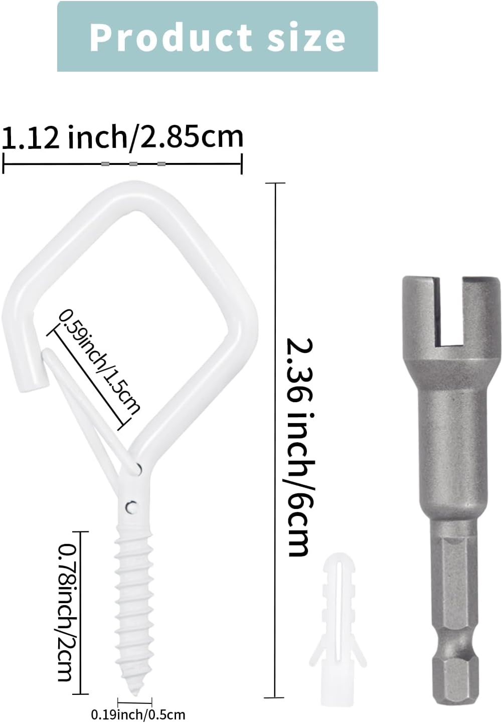 35PCS Eye Screw Hooks for Hanging Heavy Duty with Safety Buckle.Metal Ceiling Hooks for Hanging Plants,Cup,Wind Chime,Bird Feeders,String Lights at Indoor&Outdoor,2.36 Inches White