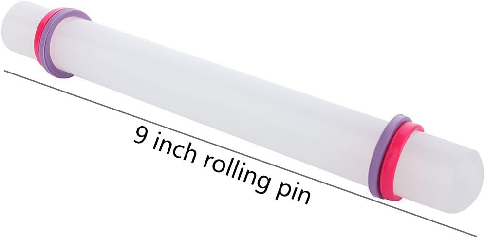 Marshmallow Fondant Cake Decorating Hand Tool 12 Pcs 5 Sets Sugarcraft Gumpaste Icing Smoother Rolling Pin Trimmer Cutter Embosser Flower Scissor Modelling Accessories Supplies Kit Red