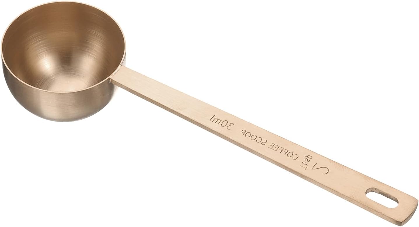 HARFINGTON Coffee Scoop Spoon 2tbsp (6tsp, 30ml) 304 Stainless Steel Long Handle Teaspoon/Tablespoon Measuring Spoons Scoops for Tea Sugar Kitchen, Rose Gold