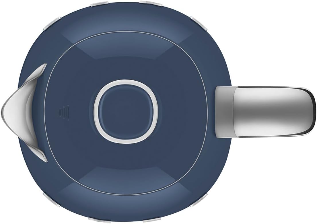 SMEG 50's Retro Style Electric Water Kettle with Automatic Shutoff, Removable Base, and Water Indicator, KLF03NBUS, Navy Blue