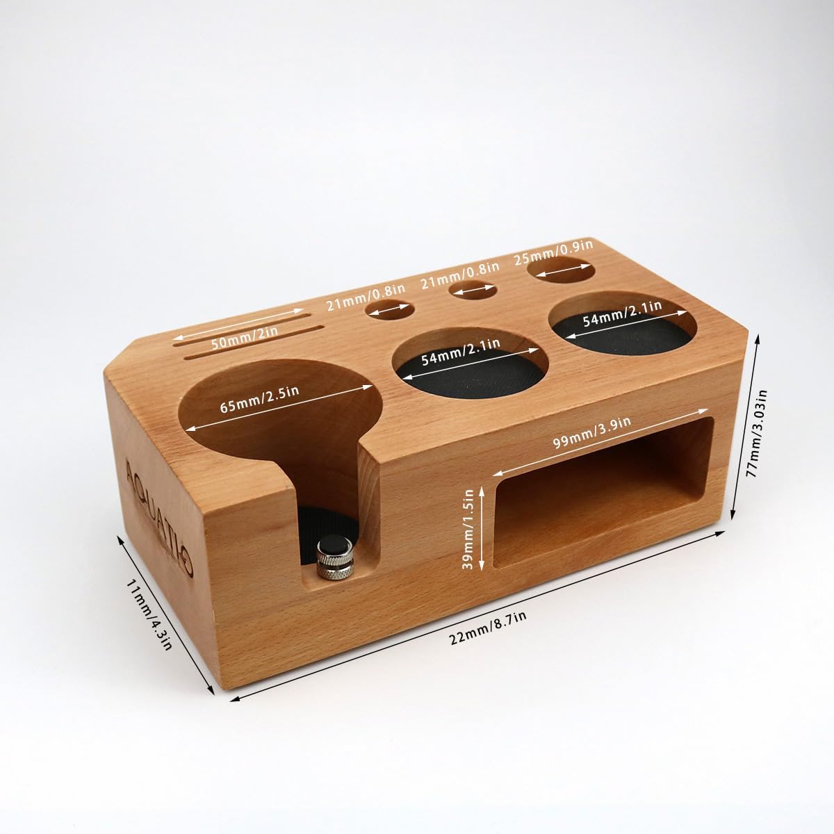 Espresso Tamping Station - Wooden Coffee Tamper Station For Storage 51, 53, 54 mm Portafilter Tamper Distributor - Espresso Organizer - Knock Box Accessories