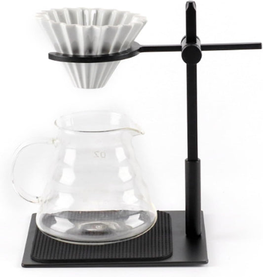 Tyenaza Pour Over Coffee Stand, Aluminum Alloy Pour Over Coffee Station Dripper Stand Adjustable Antislip Coffee Dripper Stand for Home or Office
