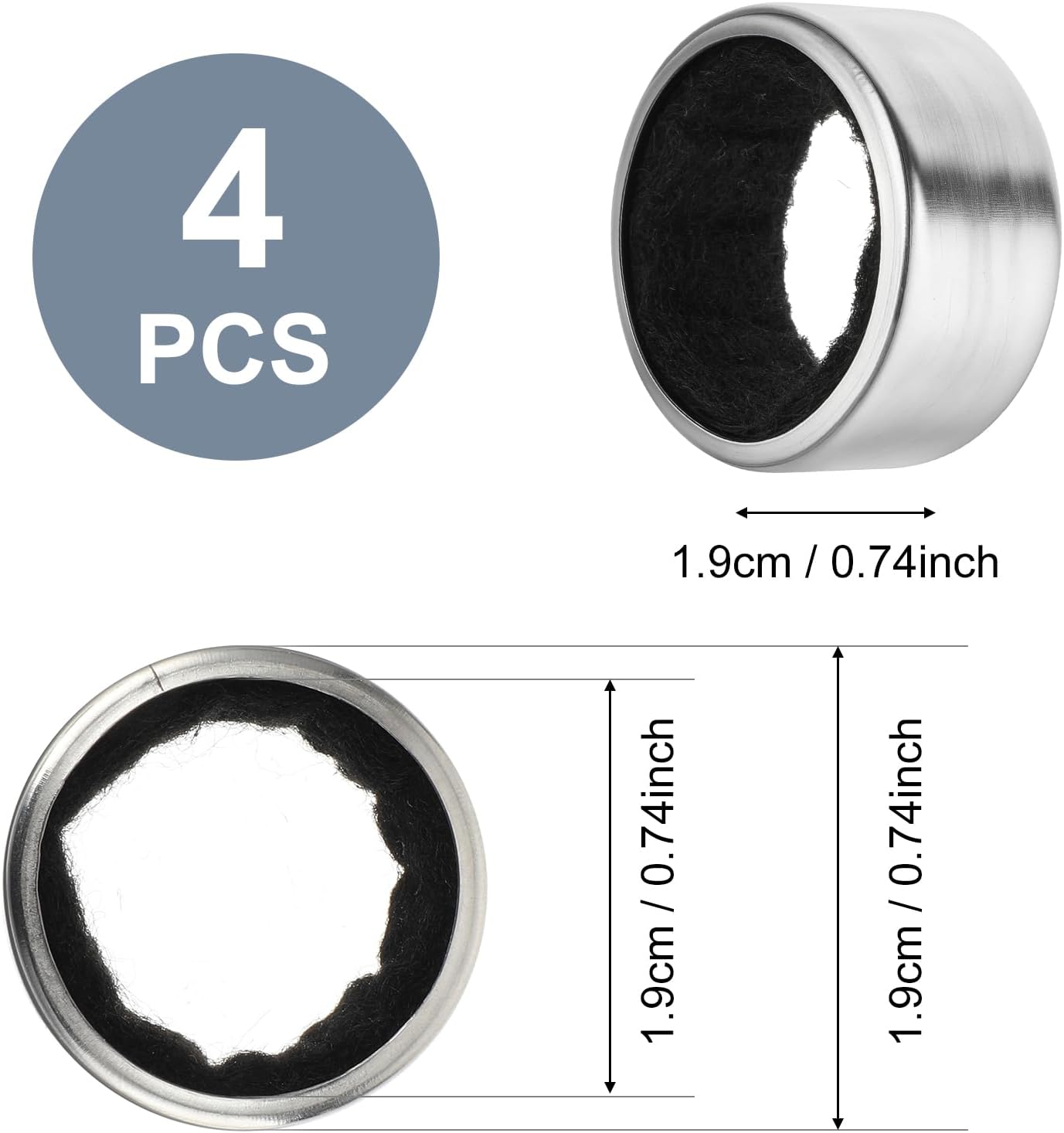 4PCS Wine Drip Ring, Wine Drip Collars Stainless Steel Wine Collar Drip Ring Simple Wine Bottle Drip Collar with Velvet Felts Clever Dripper Guard Holder Tools Bar Kitchen Gadgets Wine Accessories