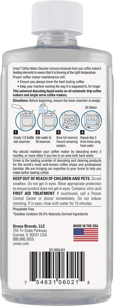 Descaler (2 Uses Per Bottle) - Universal Descaling Solution for Keurig, Nespresso, Delonghi and All Single Use Coffee and Espresso Machines - Made in the USA