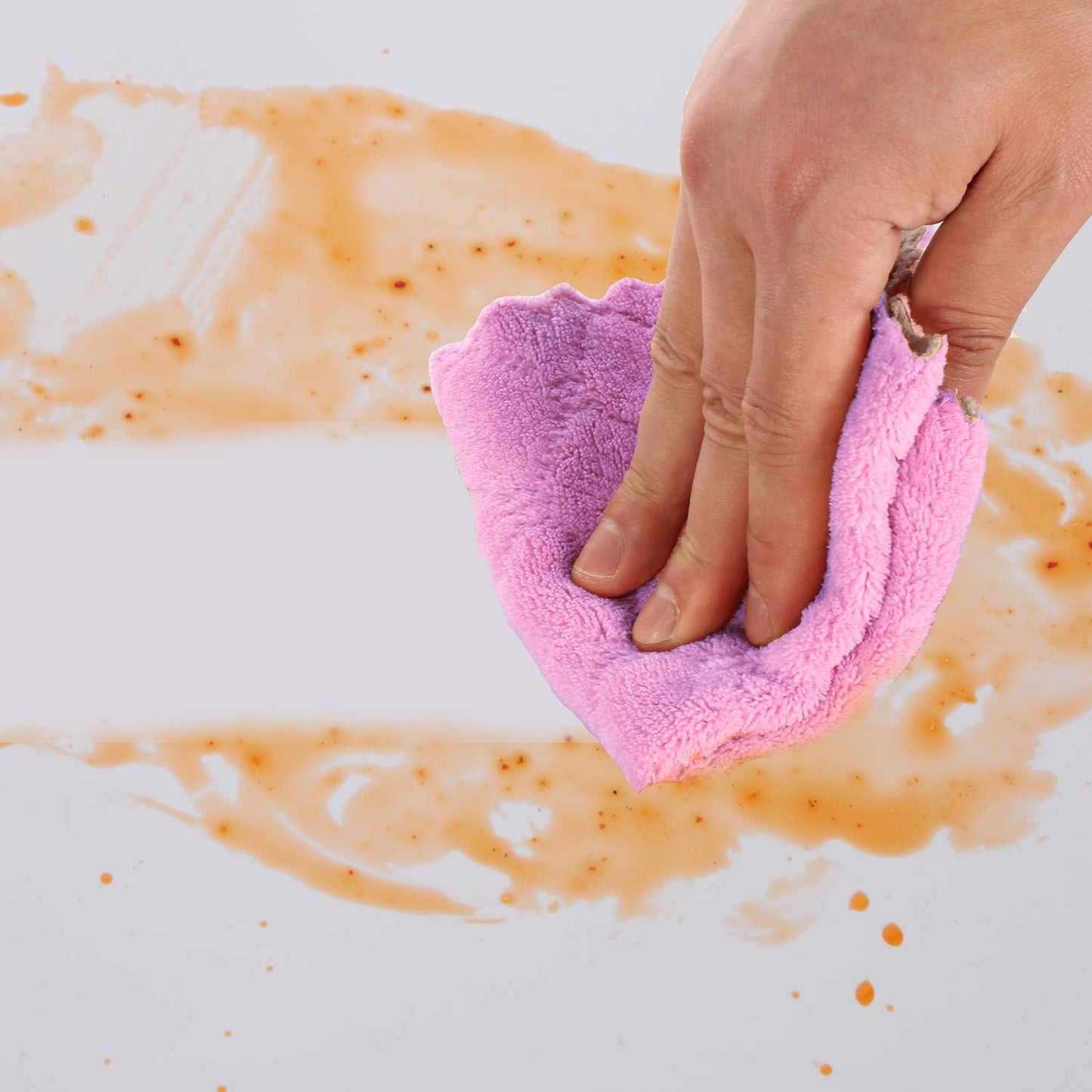 kimteny 12 Pack Dish Towels, 10x10 in Premium Dish Cloths, Super Absorbent Kitchen Towels Coral Velvet Dishcloths Nonstick Oil Fast Drying Washcloths (Purple-Grey)