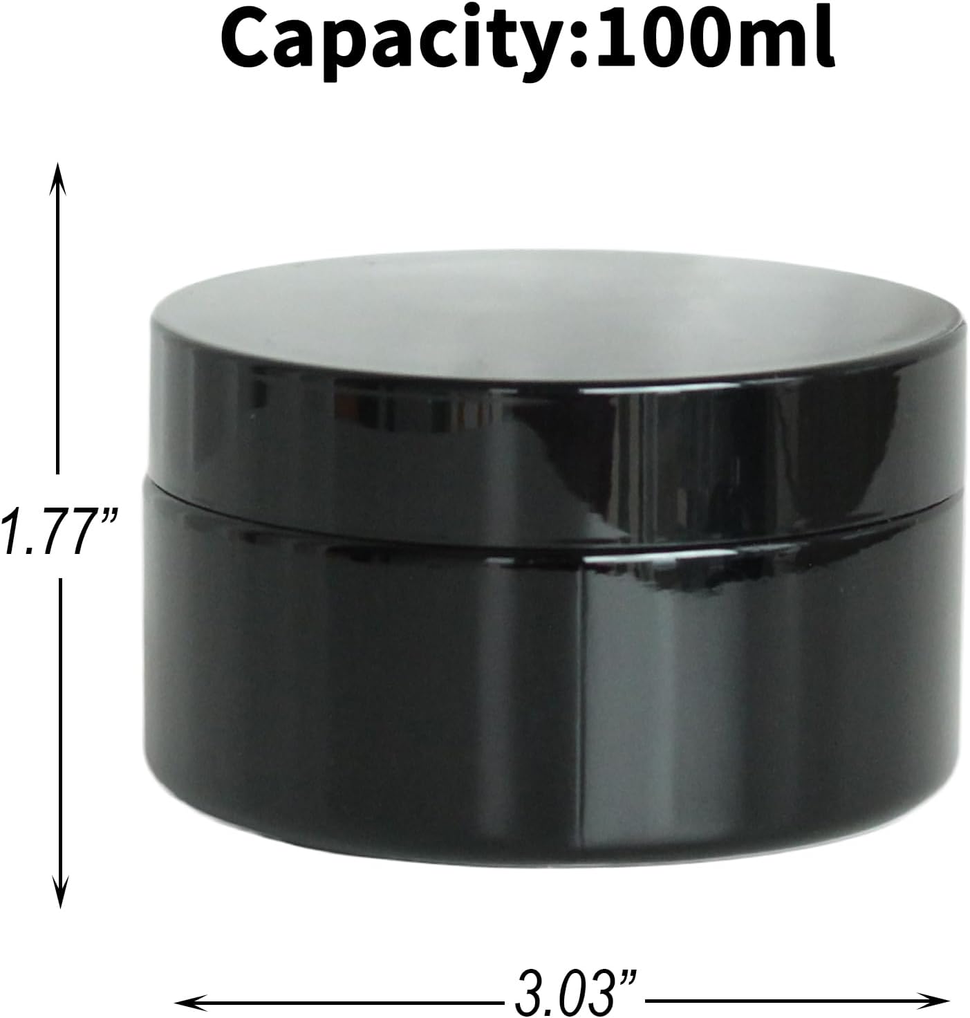 Black Glass Storage Jar 100ml Wide Mouth Airtight UV Protection Container for Spice Coffee