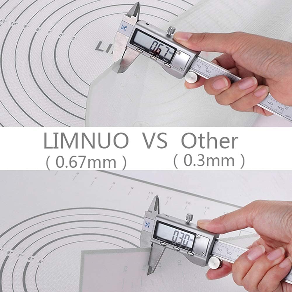 Silicone Baking Mat，Non Stick Rolling Dough with Measurements for Pie Pizza Cookies Fondant Making，Extra Thick Non Slip Silicone Pastry Mat