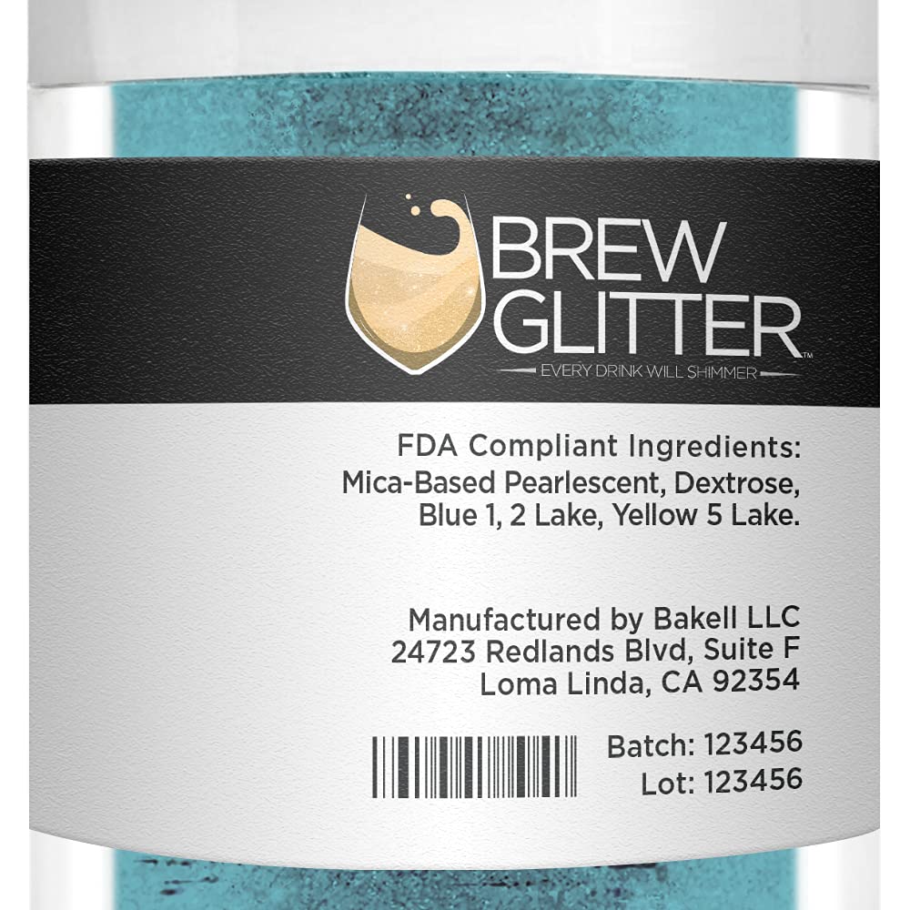 Teal BREW GLITTER Edible Glitter For Drinks, Cocktails, Beer, Garnish Glitter & Beverages | KOSHER & HALAL Certified | 100% Edible & Food Grade | Vegan, Gluten, Nut Free (25g, Teal)