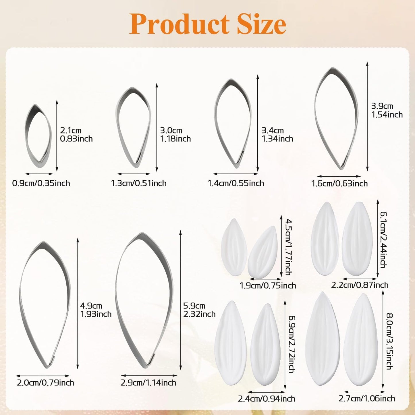 KALAIEN Dahlia Sugar Flower Veining Molds Fondant Cutters Gumpaste Cake Craft Tools(14PCS)