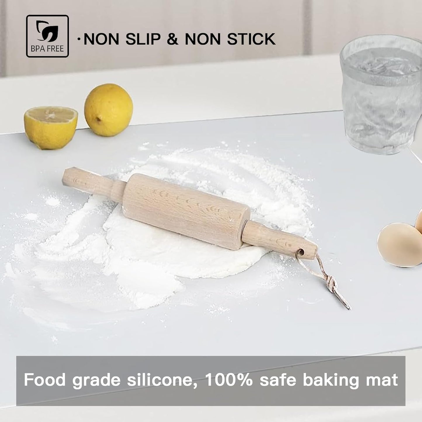 Silicone Mats for Kitchen Counter, 47.3"x23.6"x0.08" Largest Heat Resistant Mat Kitchen Island Waterproof 2MM Thick Countertop Protector Mat Nons-slip Extra Large Counter Mat (Semitransparent)