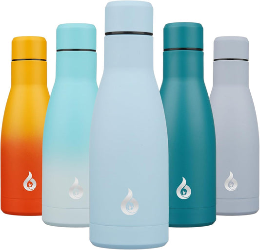 BJPKPK Insulated Water Bottle 12oz Small Stainless Steel Water Bottles Reusable Metal Thermos Keep Cold and Hot,Sky Blue