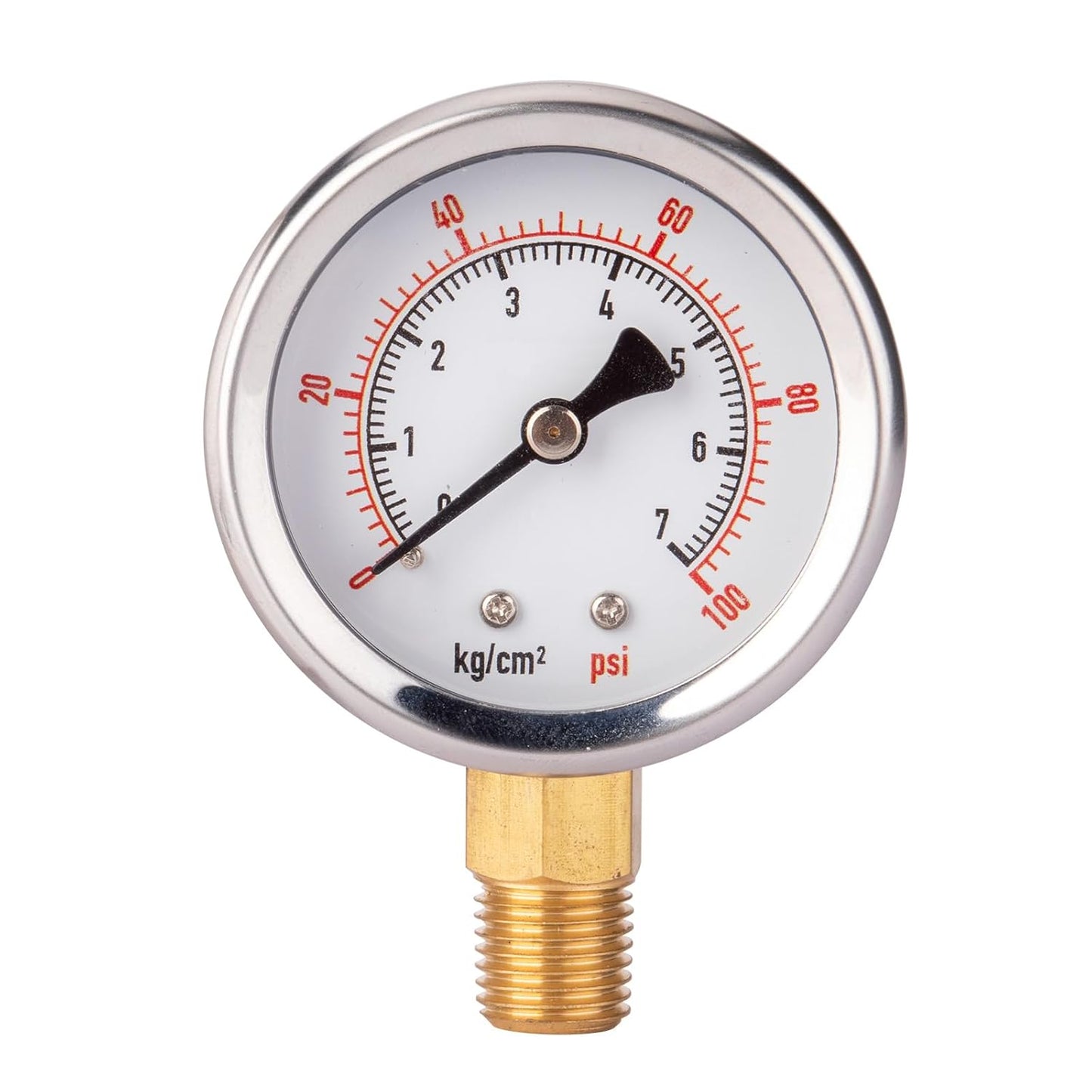 0-100 Psi Pressure Gauge, 2" Dial Size Waterproof Air Gauge for Water Filter Well Pump Air Tire Low Pressure Test