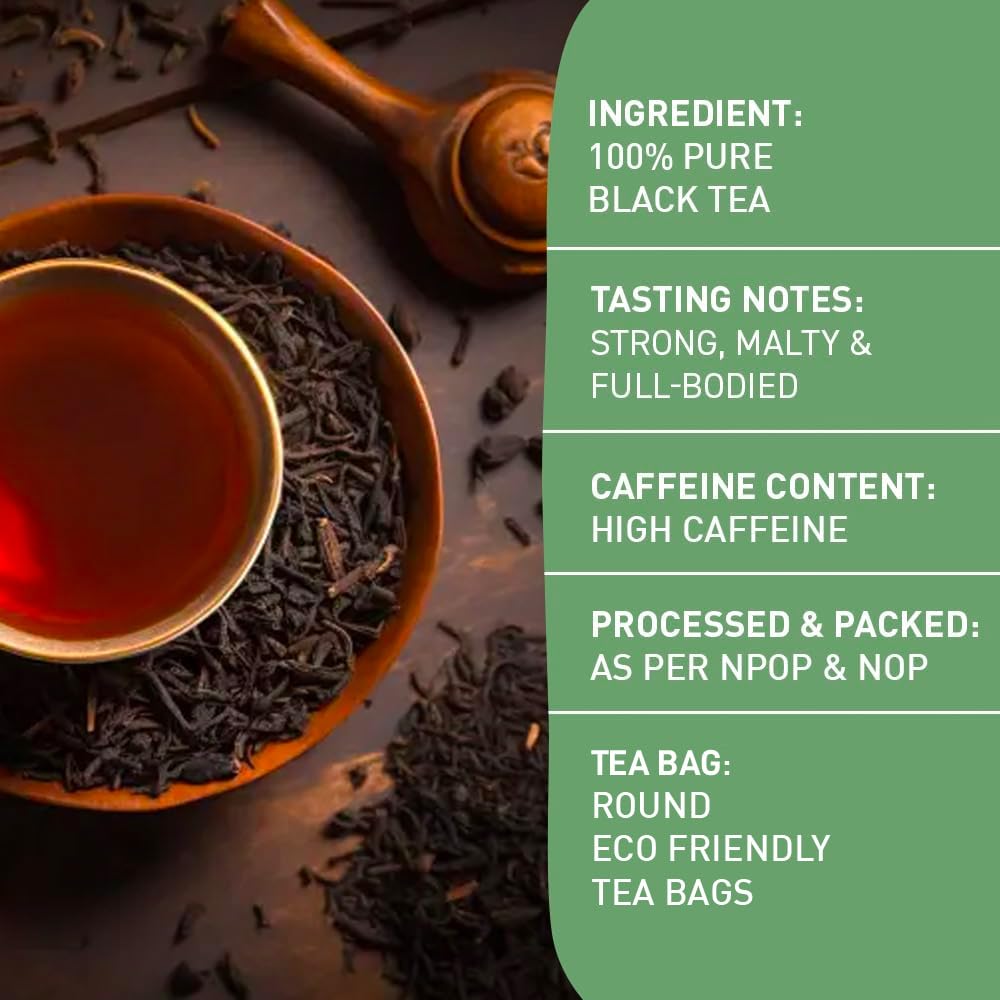 HANDPICK, Irish Breakfast Black Tea Bags (100 Count) Gluten-Free, Non-GMO | Strong, Robust & Bold Flavor | Round Eco-Conscious Tea Bags