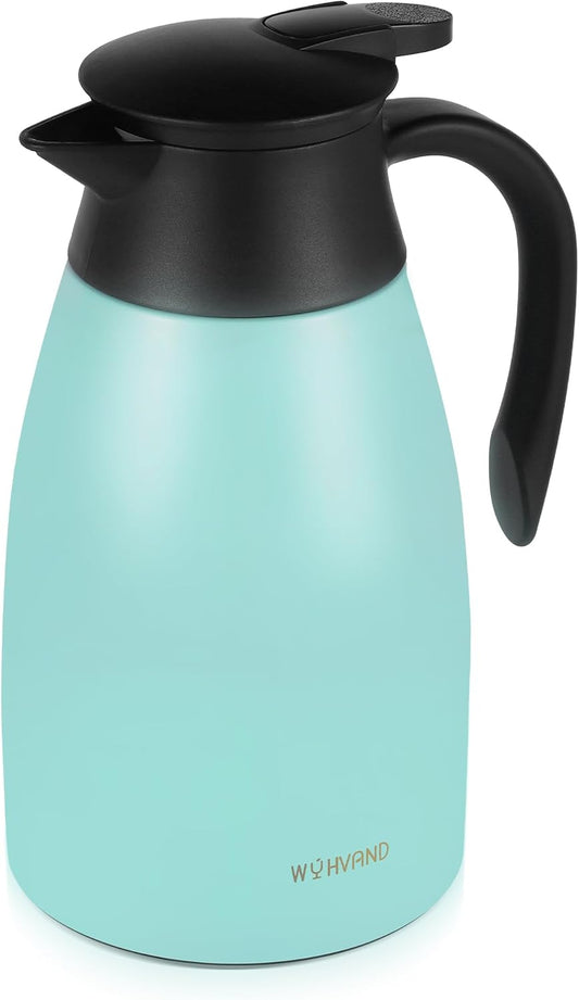 51 Oz Thermal Coffee Carafe, Stainless Steel Insulated Vacuum coffee crafts to keep coffee hot, 1.5 Liter Tea Water Coffee and Beverage Dispenser (Blue)