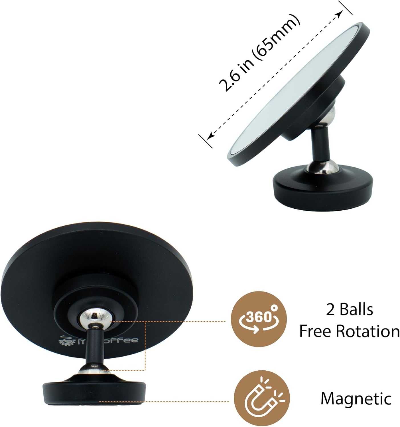 Espresso Shot Mirror for Bottomless Portafilter (Black)