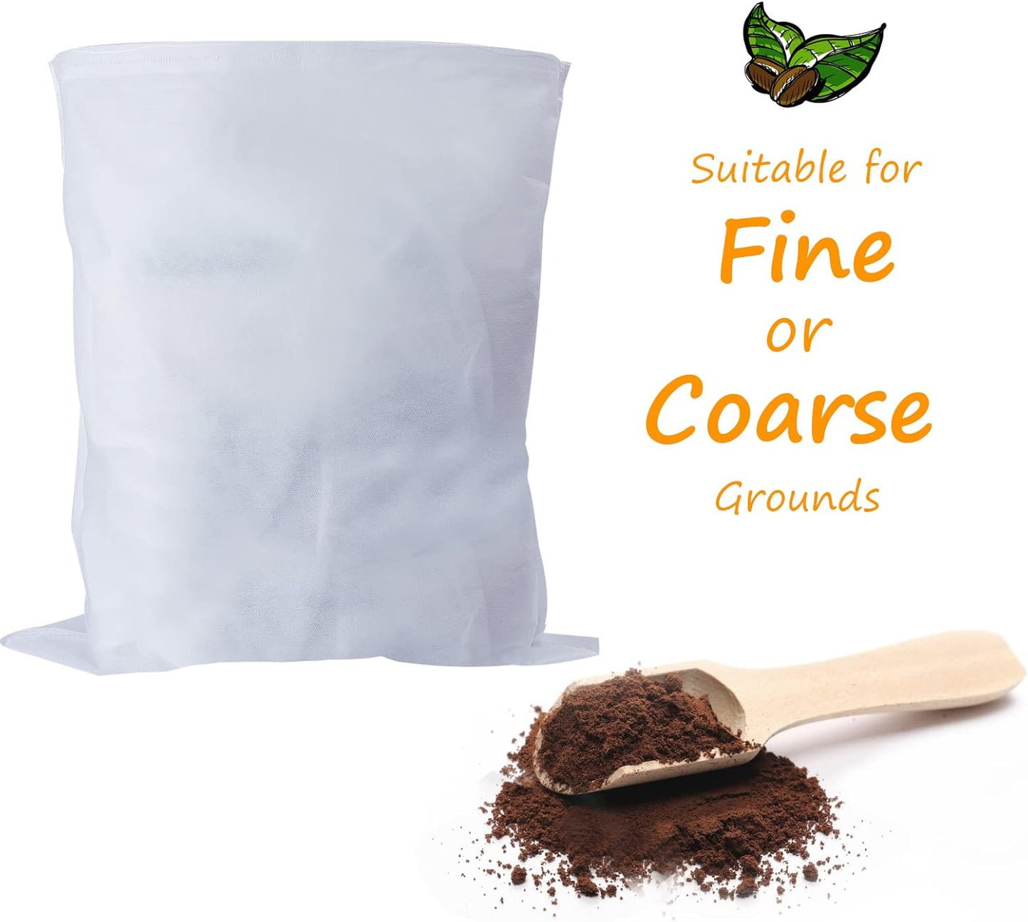 100 Pack Cold Brew Coffee Filters, 20" X 20" Commercial Cold Brew Filters, Filter Bag for Brew Up To 5 LBS Coffee, 5 Gallon Coffee Filter