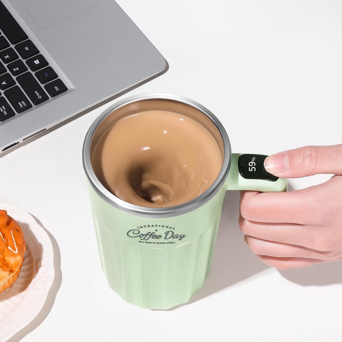 Drink Stirrer,Electric Mixing Mug,Electric Stirring Coffee Mug,Stirring mug, Coffee Mugs,Suitable for Coffee, Milk, Cocoa and Other Beverages