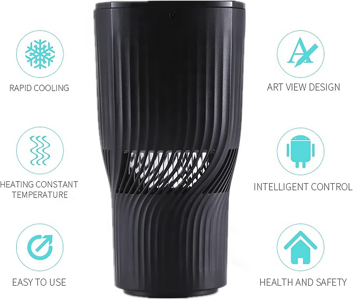Car Cup Holder 2-in-1 Coffee Warmer Drink Cooler Smart Car Tumbler Holder Gift for Car Lover(Matt Black)