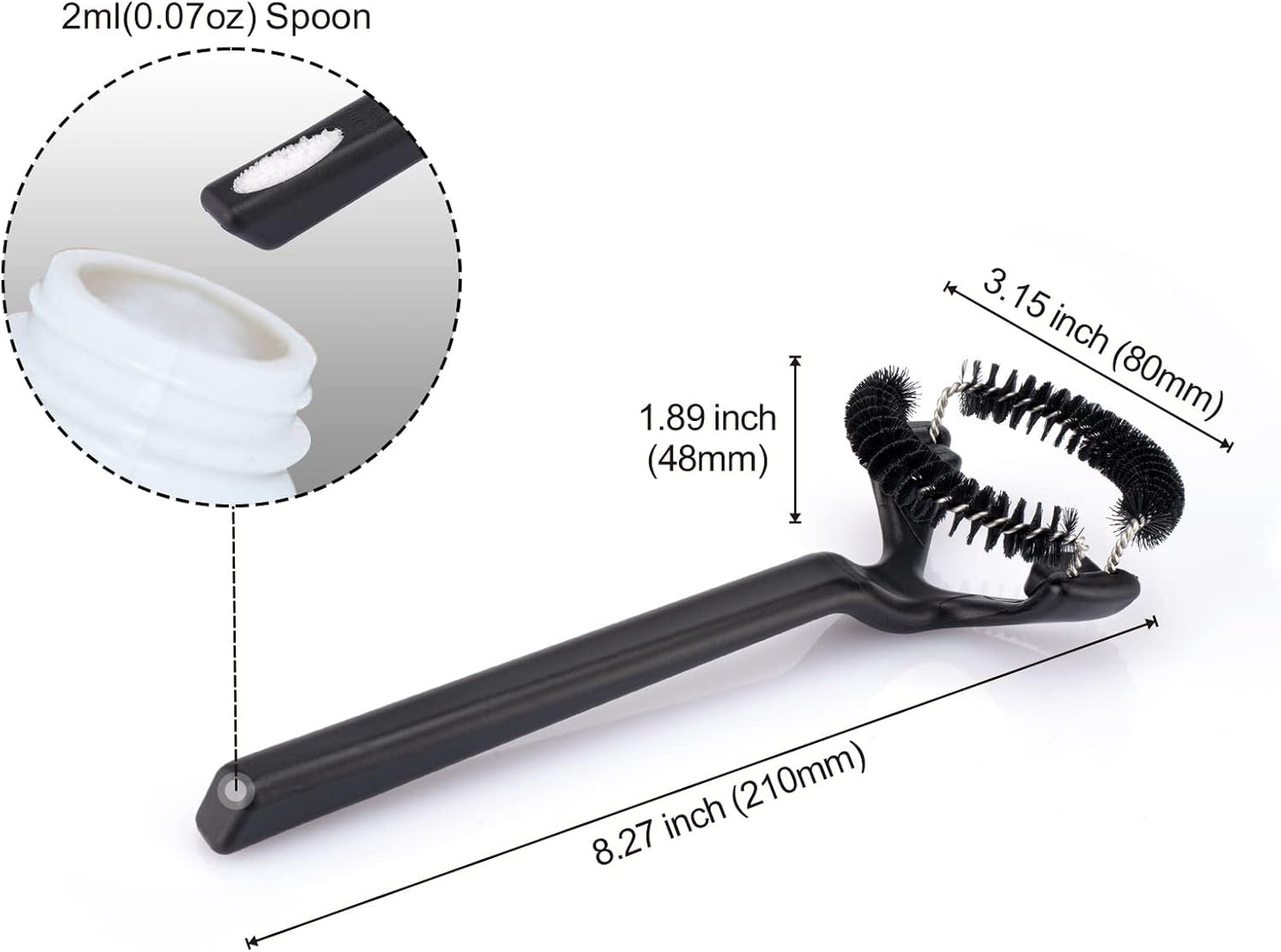 Espresso Coffee Machine Cleaning Brush, 58mm Group Head Portafilter Brush Cleaner, Detachable 360° Nylon Bristles, Barista Brew Head Cleaning Tool for Home Kitchen