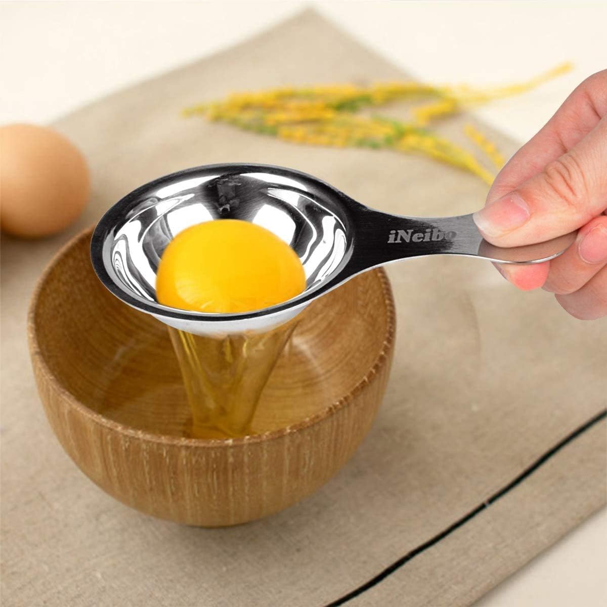 iNeibo Professional Baking Tools Biscuit Cutter Set Dough Blender/Cutter Round Cookies Cutter with Handle + Pastry Scraper+Egg Separator Heavy Duty Baking Dough Tools Pastry Utensils (Baking Tools)