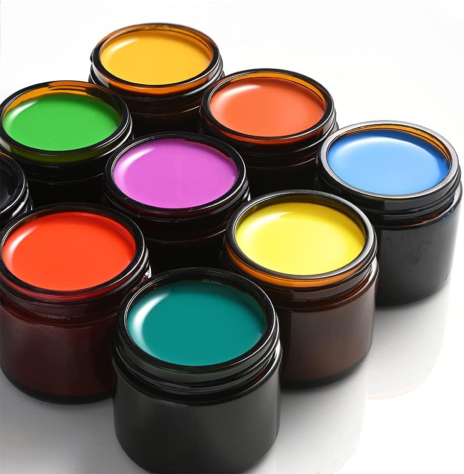 2 oz Round Amber Glass Jars, Bumobum 70 pack Cream Jars with Black Lids, Black and White Labels & Inner Liners, Empty Cosmetic Containers for Cream, Lotion