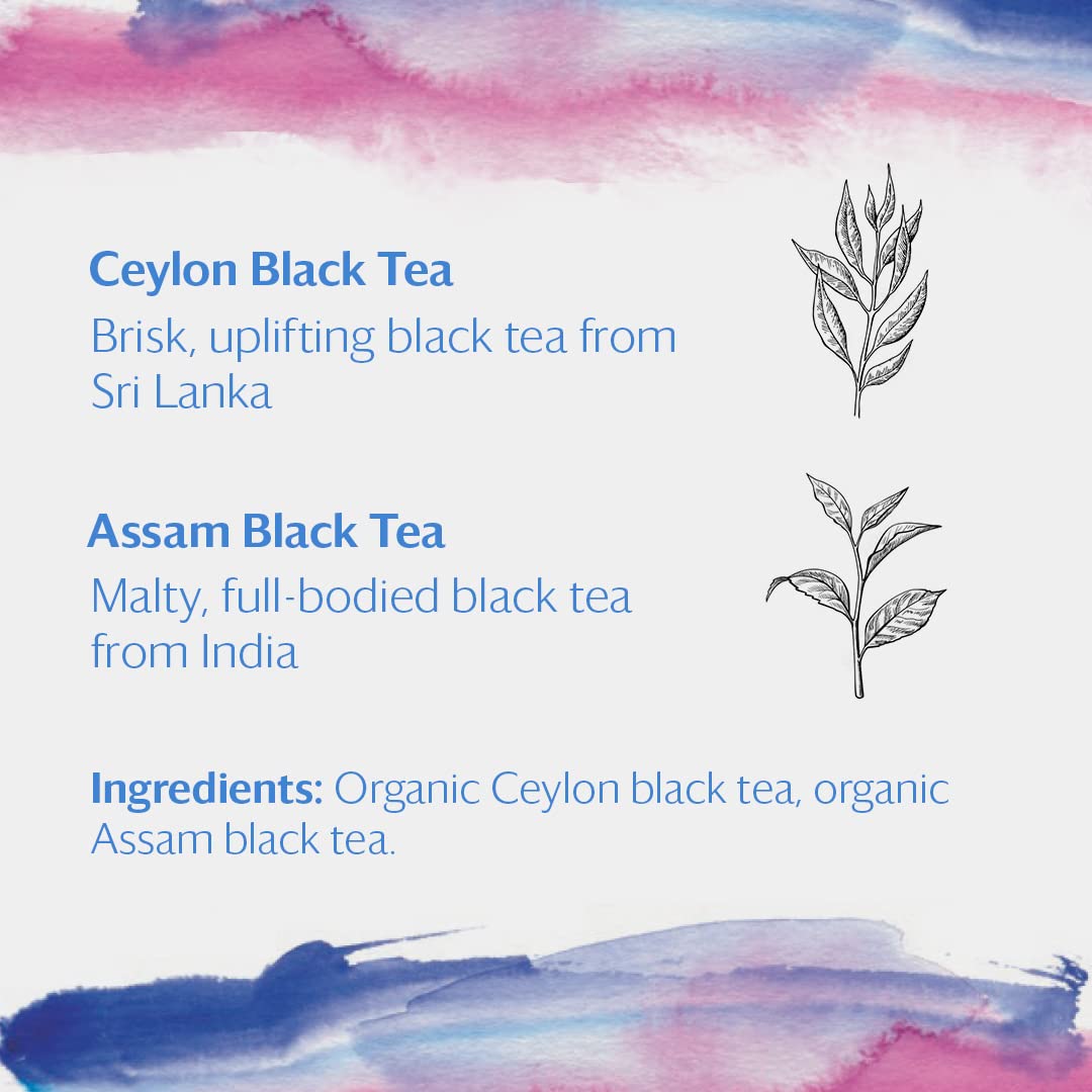 Grace Farms Organic English Breakfast Black Tea, 16 Pyramid Sachets | Fairtrade & Kosher |Gives Back 100% of Profits