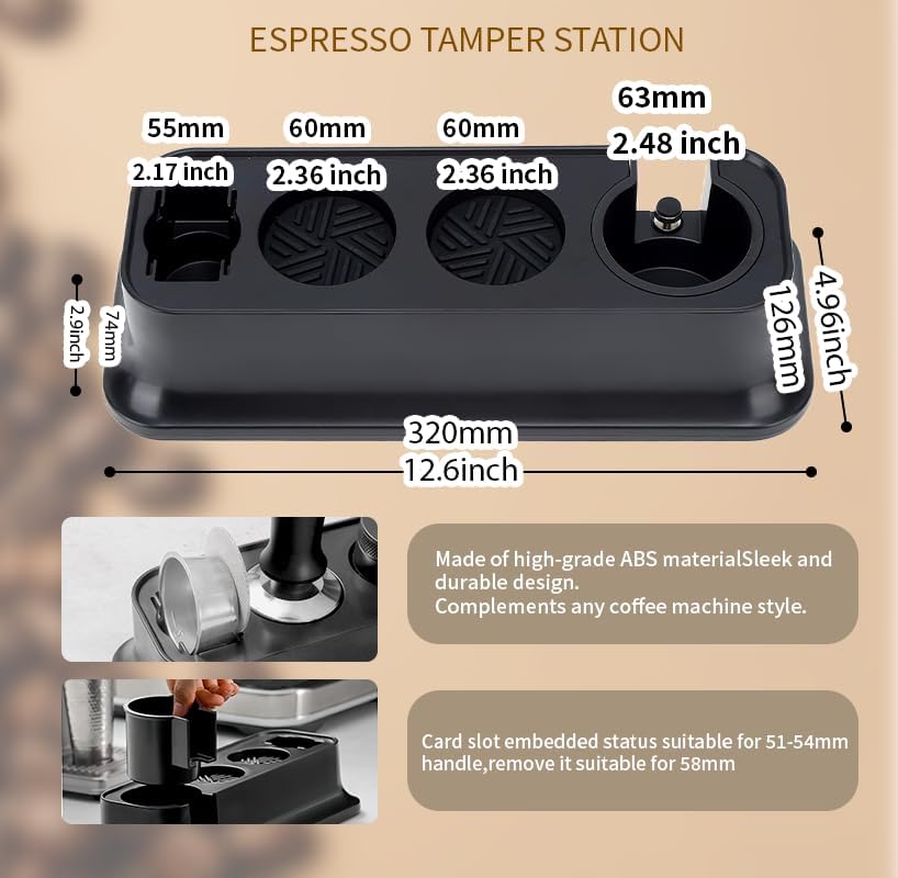 7 Pack Espresso Tamper Station&Coffee Distributor Tamper&Espresso WDT Stirrer&Coffee Tamping&Brush&Coffee Dosing Funnel&Espresso Puck Screen, Multipurpose Tools for Bar Home Office (51 mm)