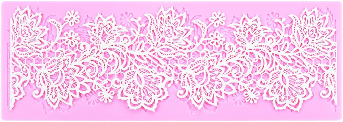 Flower Embossing Candy Silicone Mold Lace Pattern Sugar Craft Cake Decoration, Lace Mat Wedding Cake Decoration Tool