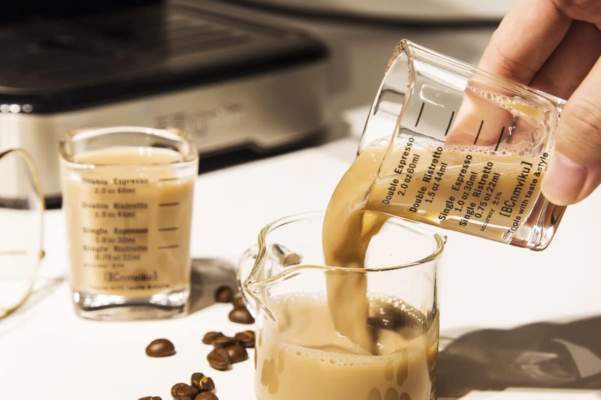 Espresso Shot Glass Liquid Heavy Sturdy Glass Shot Glasses Measuring cup Wine Glass 6 Pack 2oz/60ml By BCnmviku (Sturdy 6Pack)