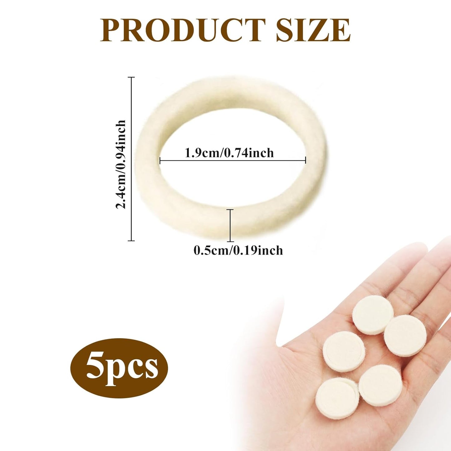 5pcs Felt Washer Replacement Compatible with Breville Espresso Machine Grinders, Wool Ring Gasket Espresso Machine Accessories for BES870 BES878 BES880 BES980 BES990 BCG600 BCG820 Models