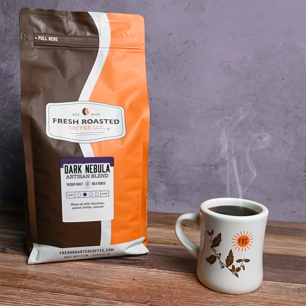 Fresh Roasted Coffee, Dark Nebula, 5 lb (80 oz), Medium Roast, Kosher, Ground, (Pack of 1)