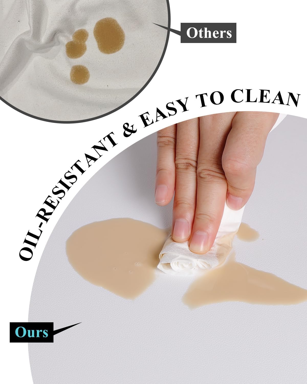 Pure White Plastic Table Cover Protector, 42" x 96" Waterproof Easy Flat PVC Desk Pad Mat, 1.5mm Thick Rectangle Vinyl Table Top Protector for Dining Room Table, Office, Dresser