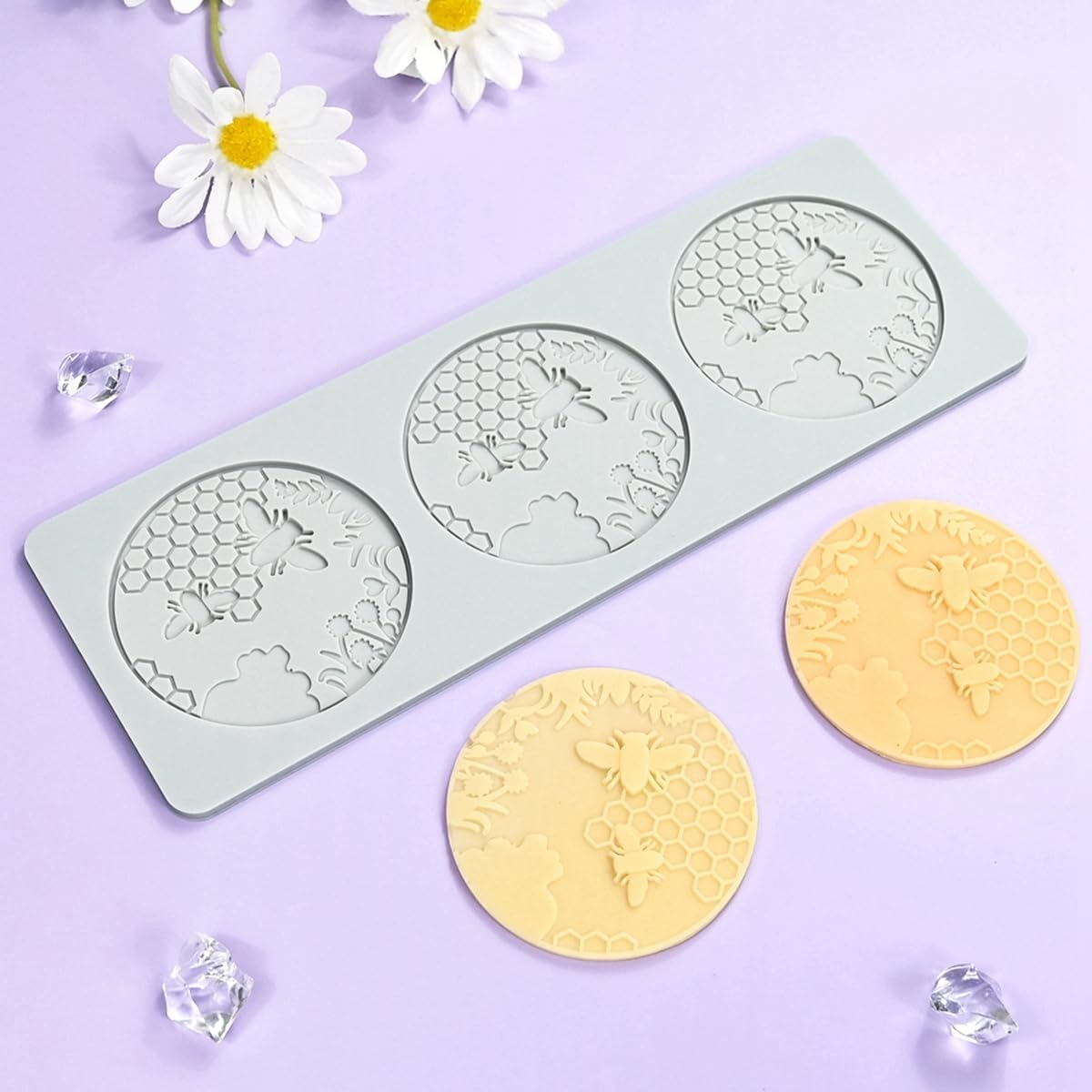 TUKE 3D Honeycomb Lace Fondant Mold Lace Beehive Wedding Cake Silicone Mousse Sugar Craft Icing Mat Pad Pastry Baking Tool (B_ Honeycomb)