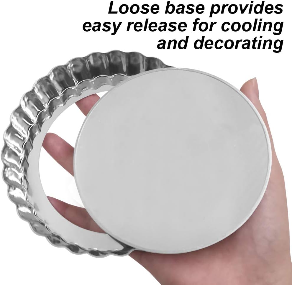 Set of 6, Mini Tart Pan, findTop 4.7 Inch Non-Stick Quiche Pan with Removable Bottom or Oven