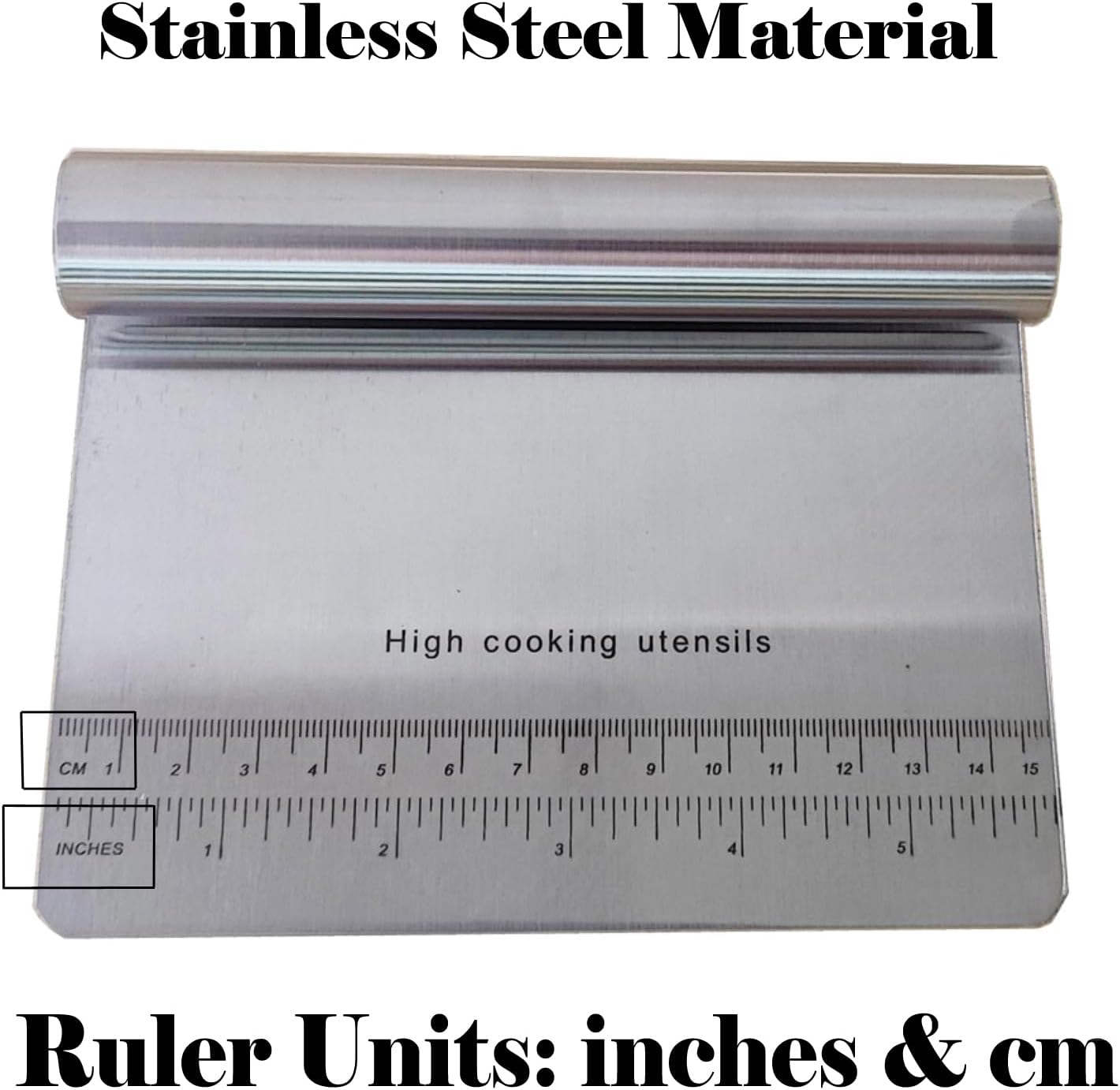 5.9" x 4.5" Dough Knife Stainless Steel Scraper, Graduated Dough Cutter, Integrated Handle, Baking Knives, Multi Functional Scraper, Kitchenware