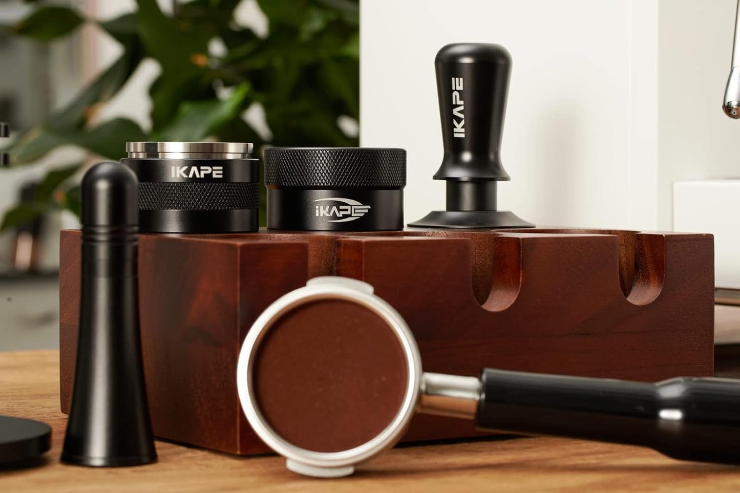 IKAPE Coffee Products, 53MM Coffee Distributor, Gravity Adaptive Espresso Distributor Fits All 54MM Espresso Portafilter, Compatible with 54MM Breville Bottomless Portafilter (Black)