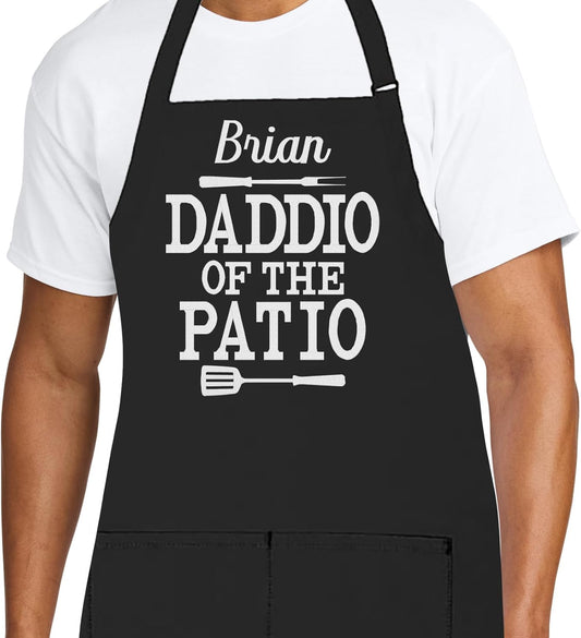 Personalized Chef Apron for Men, Custom Embroidered Design, Professional Kitchen Cooking BBQ Grilling for Dad, Decorated in USA